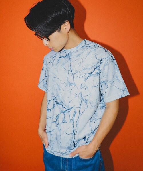 BEAMS（ビームス）の「BEAMS / メッシュ プリント ルーズTシャツ（Tシャツ/カットソー・メンズ・ブラック/その他/ホワイト・S/M/L/XL）」の2枚目の写真