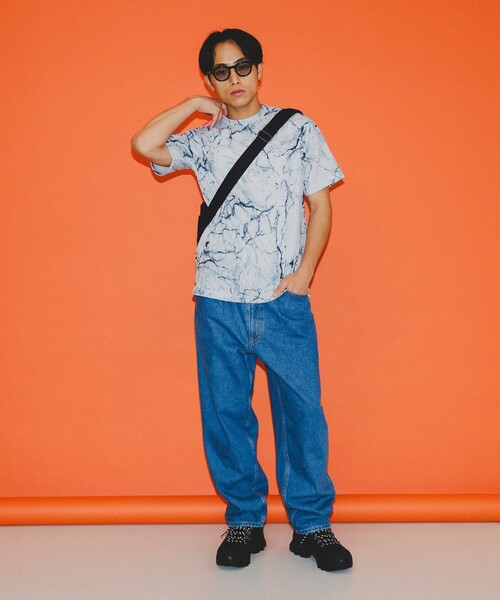 BEAMS（ビームス）の「BEAMS / メッシュ プリント ルーズTシャツ（Tシャツ/カットソー・メンズ・ブラック/その他/ホワイト・S/M/L/XL）」の5枚目の写真