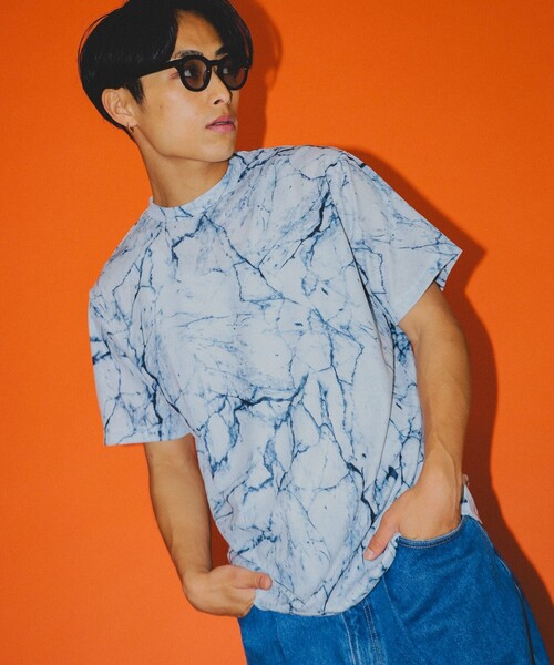 BEAMS（ビームス）の「BEAMS / メッシュ プリント ルーズTシャツ（Tシャツ/カットソー・メンズ・ブラック/その他/ホワイト・S/M/L/XL）」の6枚目の写真