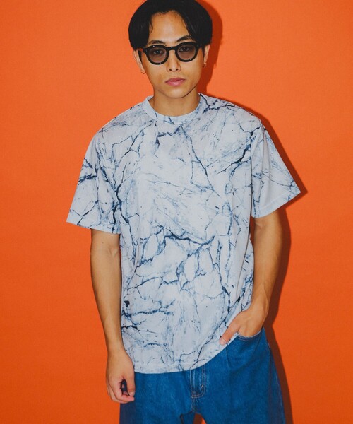 BEAMS（ビームス）の「BEAMS / メッシュ プリント ルーズTシャツ（Tシャツ/カットソー・メンズ・ブラック/その他/ホワイト・S/M/L/XL）」の7枚目の写真