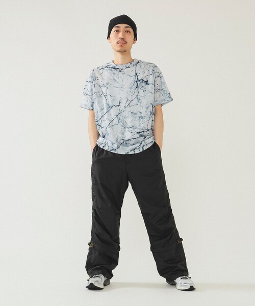 BEAMS（ビームス）の「BEAMS / メッシュ プリント ルーズTシャツ（Tシャツ/カットソー・メンズ・ブラック/その他/ホワイト・S/M/L/XL）」の8枚目の写真