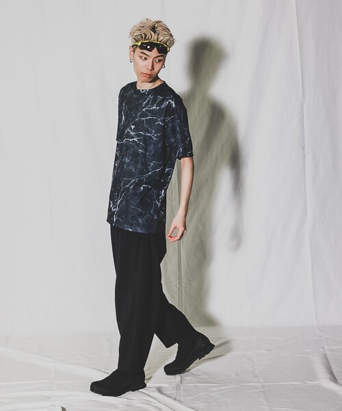 BEAMS（ビームス）の「BEAMS / メッシュ プリント ルーズTシャツ（Tシャツ/カットソー・メンズ・ブラック/その他/ホワイト・S/M/L/XL）」の13枚目の写真