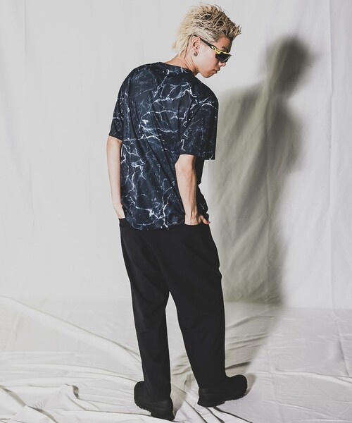 BEAMS（ビームス）の「BEAMS / メッシュ プリント ルーズTシャツ（Tシャツ/カットソー・メンズ・ブラック/その他/ホワイト・S/M/L/XL）」の14枚目の写真