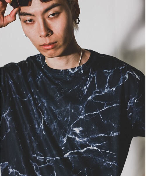 BEAMS（ビームス）の「BEAMS / メッシュ プリント ルーズTシャツ（Tシャツ/カットソー・メンズ・ブラック/その他/ホワイト・S/M/L/XL）」の16枚目の写真