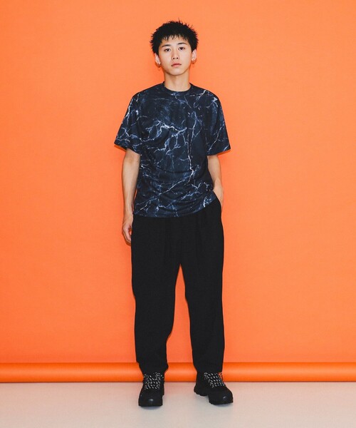 BEAMS（ビームス）の「BEAMS / メッシュ プリント ルーズTシャツ（Tシャツ/カットソー・メンズ・ブラック/その他/ホワイト・S/M/L/XL）」の18枚目の写真