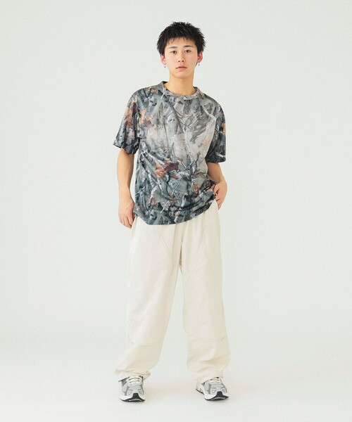 BEAMS（ビームス）の「BEAMS / メッシュ プリント ルーズTシャツ（Tシャツ/カットソー・メンズ・ブラック/その他/ホワイト・S/M/L/XL）」の21枚目の写真