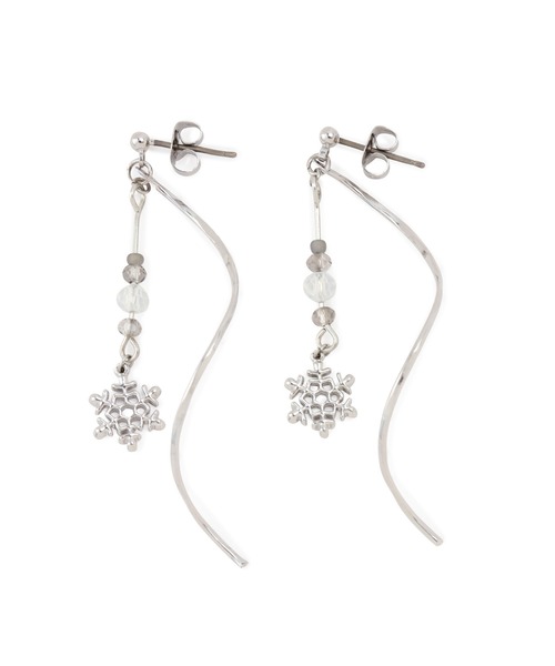 ROPE' PICNIC（ロペピクニック）の「スノーフレークメタルカーブラインピアス（ピアス（両耳用）・レディース・ゴールド/シルバー・FREE）」の2枚目の写真