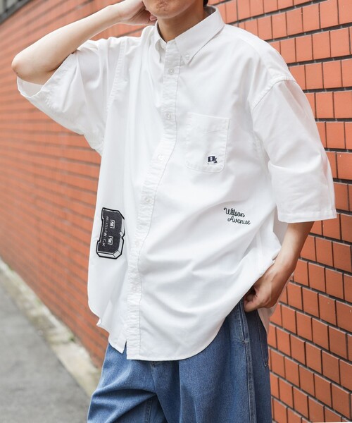 BEAMS HEART（ビームスハート）の「BEAMS HEART / レタード オックス ビッグ ショートスリーブ シャツ（シャツ/ブラウス・メンズ・ブラック/ネイビー/ホワイト・SMALL/MEDIUM/LARGE）」の2枚目の写真