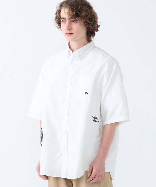 BEAMS HEART（ビームスハート）の「BEAMS HEART / レタード オックス ビッグ ショートスリーブ シャツ（シャツ/ブラウス・メンズ・ブラック/ネイビー/ホワイト・SMALL/MEDIUM/LARGE）」の20枚目の写真