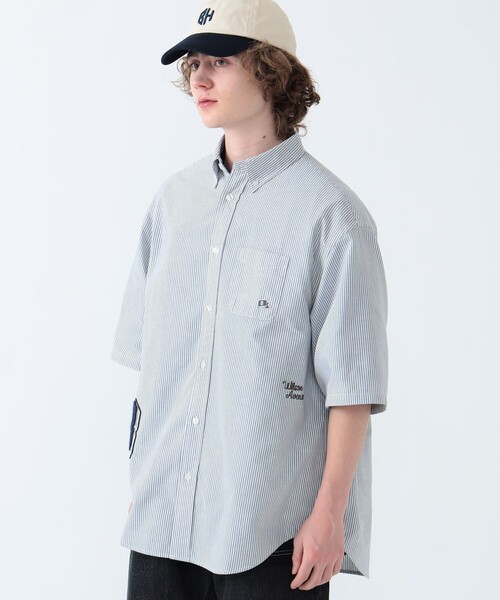 BEAMS HEART（ビームスハート）の「BEAMS HEART / レタード オックス ビッグ ショートスリーブ シャツ（シャツ/ブラウス・メンズ・ブラック/ネイビー/ホワイト・SMALL/MEDIUM/LARGE）」の16枚目の写真