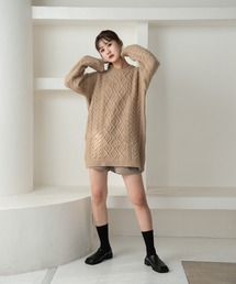 Amiur | random cable over knit / ランダムケーブルオーバーニット(ニット/セーター)
