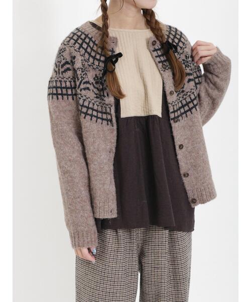 Samansa Mos2（サマンサ モスモス）の「配色ピンタッククルーネックブラウス（シャツ/ブラウス・レディース・ネイビー/ベージュ/キナリ/チャコールグレー・F）」の12枚目の写真