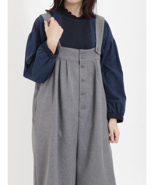 Samansa Mos2（サマンサ モスモス）の「配色ピンタッククルーネックブラウス（シャツ/ブラウス・レディース・ネイビー/ベージュ/キナリ/チャコールグレー・F）」の17枚目の写真