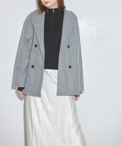 leimn（レイムン）の「ジャケットコート（テーラードジャケット・レディース・ベージュ/グレー・FREE）」の2枚目の写真