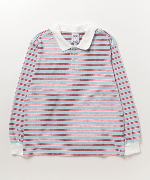 BEAVER(ビーバー)の「B omnivore/ビーオムニボー Pile Border POLO(ポロシャツ・メンズ・レッド/その他18/ホワイト・L/M)」の3枚目の写真