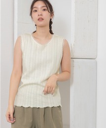 パターンメッシュタンクトップ