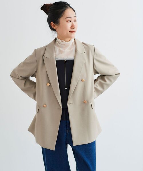 le.coeur blanc（ルクールブラン）の「ダブルブレストジャケット（その他アウター・レディース・モカ/ネイビー・38）」の4枚目の写真