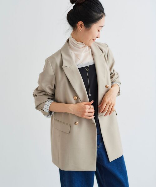 le.coeur blanc（ルクールブラン）の「ダブルブレストジャケット（その他アウター・レディース・モカ/ネイビー・38）」の5枚目の写真