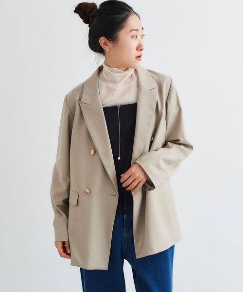 le.coeur blanc（ルクールブラン）の「ダブルブレストジャケット（その他アウター・レディース・モカ/ネイビー・38）」の6枚目の写真