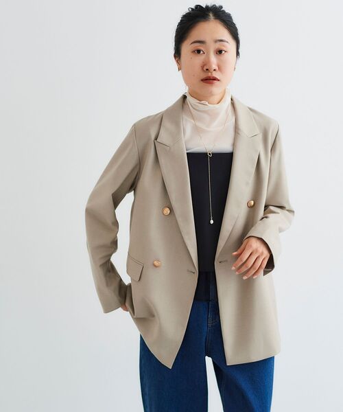 le.coeur blanc（ルクールブラン）の「ダブルブレストジャケット（その他アウター・レディース・モカ/ネイビー・38）」の7枚目の写真