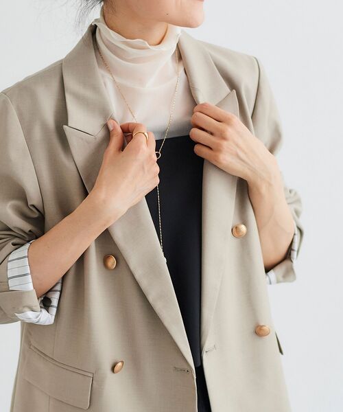 le.coeur blanc（ルクールブラン）の「ダブルブレストジャケット（その他アウター・レディース・モカ/ネイビー・38）」の9枚目の写真