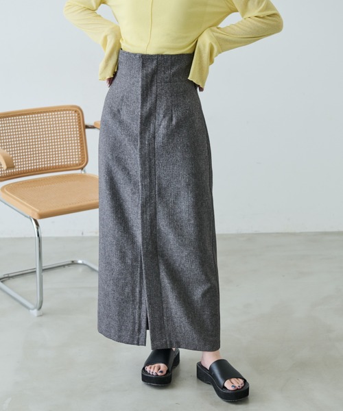 Aunt Marie's（アントマリーズ）の「リネンライクハイウエストスラックススカート（スカート・レディース・ブラック/イエロー/グレー・FREE/MT）」の15枚目の写真