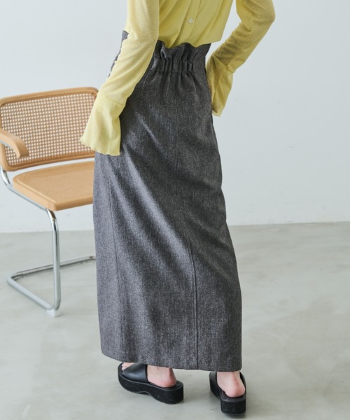 Aunt Marie's（アントマリーズ）の「リネンライクハイウエストスラックススカート（スカート・レディース・ブラック/イエロー/グレー・FREE/MT）」の16枚目の写真