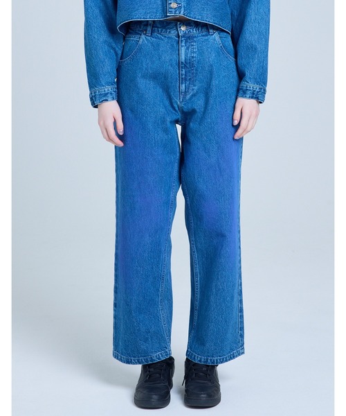 Little sunny bite（リトルサニーバイト）の「《Little sunny bite》 airbrushed denim pants（デニムパンツ・レディース・ブラック/インディゴブルー・SMALL/MEDIUM）」の2枚目の写真