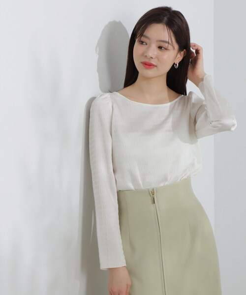 PROPORTION BODY DRESSING（プロポーションボディドレッシング）の「シュリンクブラウス / 1214110301（シャツ/ブラウス・レディース・ホワイト系その他/ライトグリーン/ブラック・SMALL/MEDIUM）」の17枚目の写真