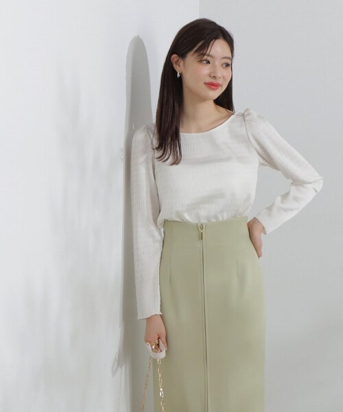 PROPORTION BODY DRESSING（プロポーションボディドレッシング）の「シュリンクブラウス / 1214110301（シャツ/ブラウス・レディース・ホワイト系その他/ライトグリーン/ブラック・SMALL/MEDIUM）」の19枚目の写真