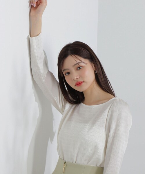 PROPORTION BODY DRESSING（プロポーションボディドレッシング）の「シュリンクブラウス / 1214110301（シャツ/ブラウス・レディース・ホワイト系その他/ライトグリーン/ブラック・SMALL/MEDIUM）」の20枚目の写真