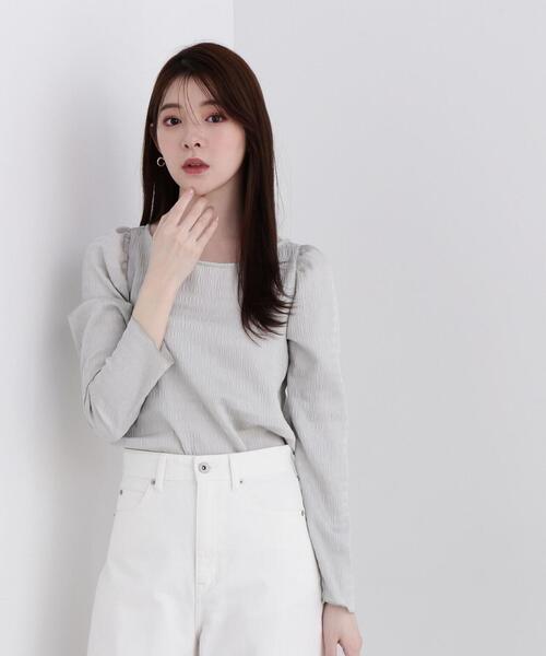 PROPORTION BODY DRESSING（プロポーションボディドレッシング）の「シュリンクブラウス / 1214110301（シャツ/ブラウス・レディース・ホワイト系その他/ライトグリーン/ブラック・SMALL/MEDIUM）」の3枚目の写真