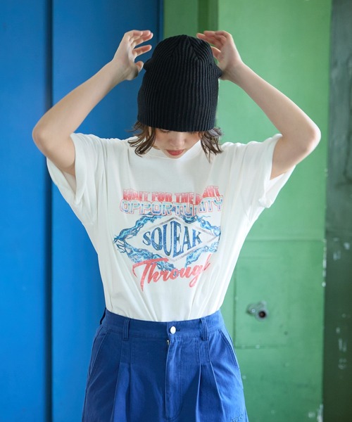 PBLIM(ページボーイリム)の「PBLIM/サンダーグラフィックT(Tシャツ/カットソー・レディース・ネイビー/グレー/オフホワイト・MEDIUM/LARGE)」の4枚目の写真