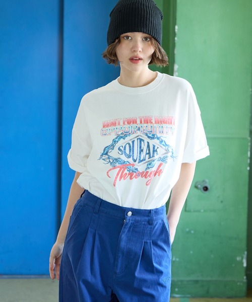 PBLIM(ページボーイリム)の「PBLIM/サンダーグラフィックT(Tシャツ/カットソー・レディース・ネイビー/グレー/オフホワイト・MEDIUM/LARGE)」の5枚目の写真