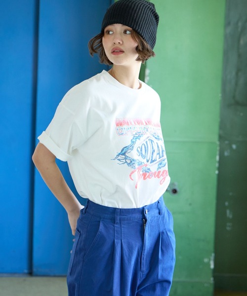 PBLIM(ページボーイリム)の「PBLIM/サンダーグラフィックT(Tシャツ/カットソー・レディース・ネイビー/グレー/オフホワイト・MEDIUM/LARGE)」の6枚目の写真