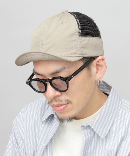 Basiquenti（ベーシックエンティ）の「リップストップナイロン サイドメッシュ ドローコードアジャスター アンパイアキャップ（キャップ・メンズ・ブラック/ベージュ/グレー・FREE）」の9枚目の写真