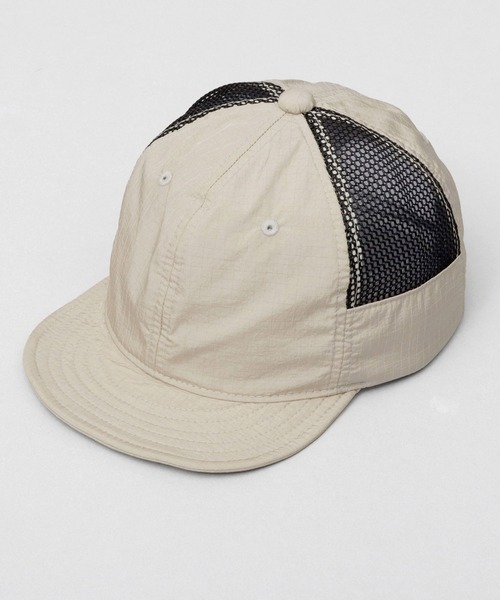 Basiquenti（ベーシックエンティ）の「リップストップナイロン サイドメッシュ ドローコードアジャスター アンパイアキャップ（キャップ・メンズ・ブラック/ベージュ/グレー・FREE）」の6枚目の写真