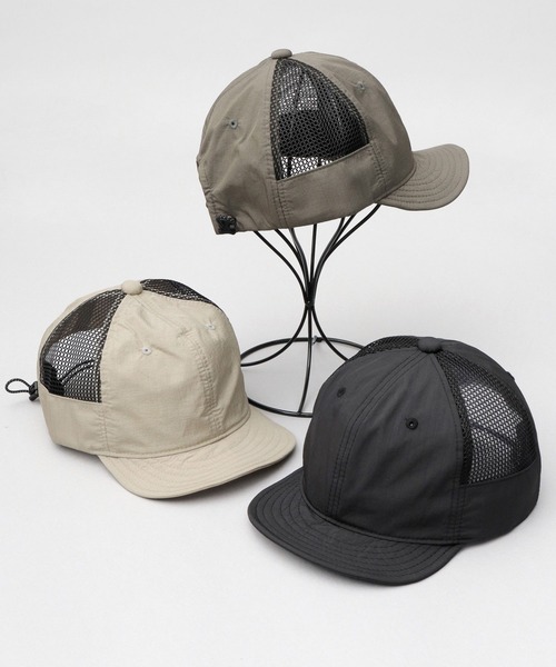 Basiquenti（ベーシックエンティ）の「リップストップナイロン サイドメッシュ ドローコードアジャスター アンパイアキャップ（キャップ・メンズ・ブラック/ベージュ/グレー・FREE）」の10枚目の写真