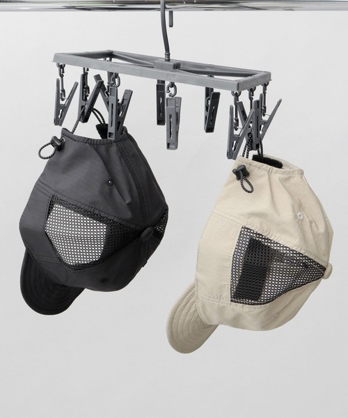 Basiquenti（ベーシックエンティ）の「リップストップナイロン サイドメッシュ ドローコードアジャスター アンパイアキャップ（キャップ・メンズ・ブラック/ベージュ/グレー・FREE）」の17枚目の写真