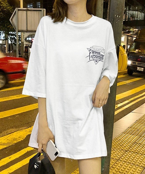 Miniministore(ミニミニストア)の「半袖Tシャツ レディース 夏 ロゴ 韓国(Tシャツ/カットソー・レディース・ホワイト/ブラック・FREE)」の11枚目の写真