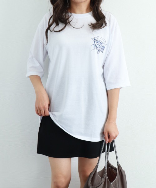 Miniministore(ミニミニストア)の「半袖Tシャツ レディース 夏 ロゴ 韓国(Tシャツ/カットソー・レディース・ホワイト/ブラック・FREE)」の14枚目の写真