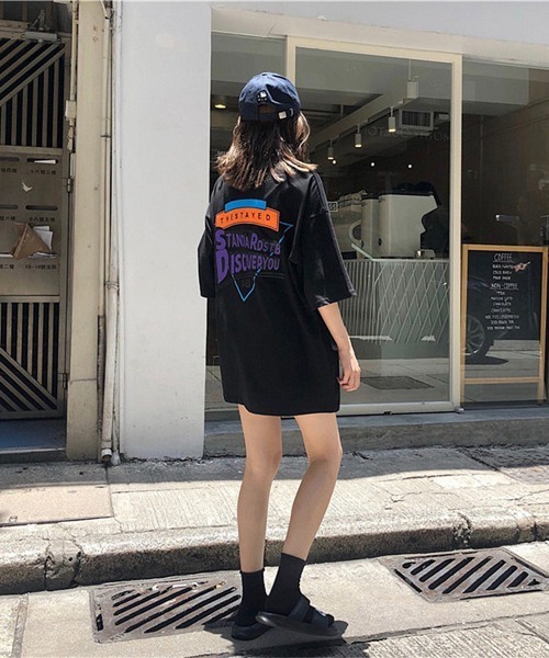 Miniministore(ミニミニストア)の「半袖Tシャツ レディース 夏 ロゴ 韓国(Tシャツ/カットソー・レディース・ホワイト/ブラック・FREE)」の21枚目の写真