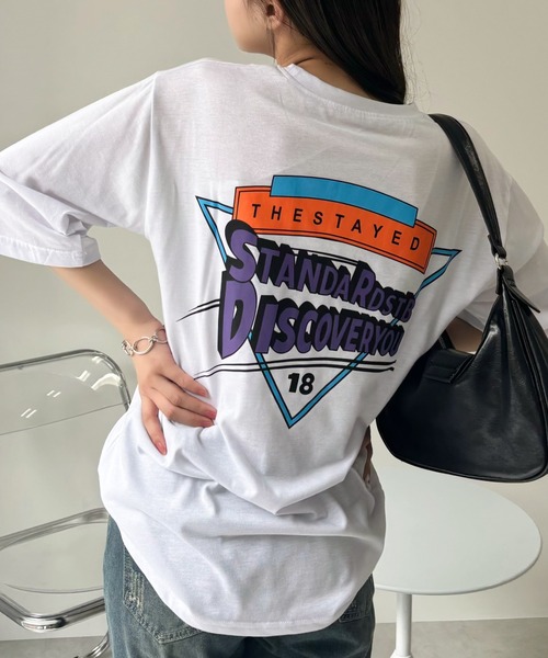 Miniministore(ミニミニストア)の「半袖Tシャツ レディース 夏 ロゴ 韓国(Tシャツ/カットソー・レディース・ホワイト/ブラック・FREE)」の6枚目の写真