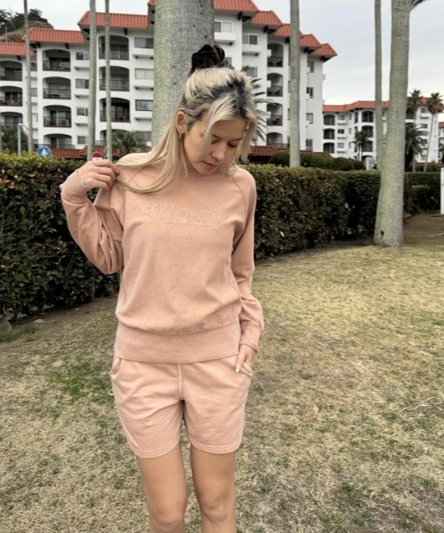 ROXY(ロキシー)の「COLORS PULLOVER/ロキシー裏毛トップス(Tシャツ/カットソー・レディース・バーガンディー/グリーン/インディゴブルー/ベージュ・LARGE/SMALL/MEDIUM)」の6枚目の写真