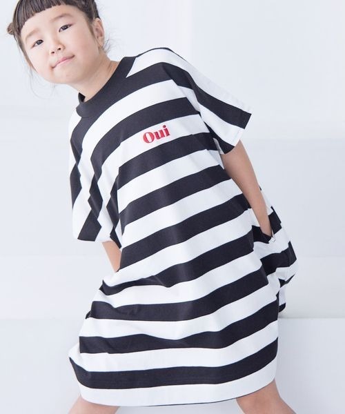 LOWRYS FARM（ローリーズファーム）の「ＵＳＡバックフリルワンピースＳＳ　 109072（ワンピース・キッズ・ブルー/ブラック/ピンク/イエロー/ホワイト×ブラック・110cm/120cm/130cm/140cm/150cm）」の2枚目の写真