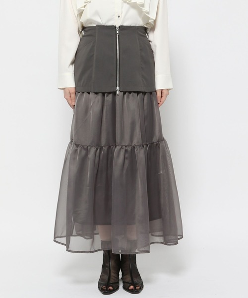 HARE（ハレ）の「シアーデザインスカート(HARE)（スカート・レディース・グレー/ブラック・FREE）」の14枚目の写真