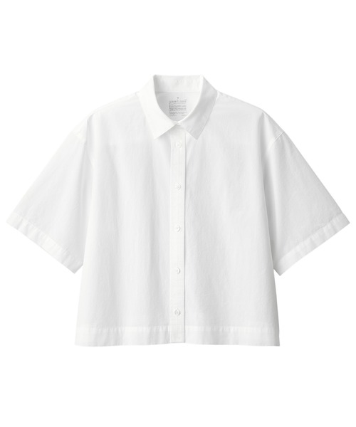 無印良品（ムジルシリョウヒン）の「婦人　涼感　ブロードレギュラーカラー半袖シャツ（シャツ/ブラウス・レディース・ブルー系9/ブラック/ブルー系5/ホワイト・XS/XL/L/M/S）」の9枚目の写真