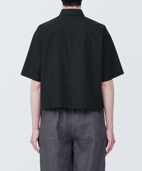 無印良品（ムジルシリョウヒン）の「婦人　涼感　ブロードレギュラーカラー半袖シャツ（シャツ/ブラウス・レディース・ブルー系9/ブラック/ブルー系5/ホワイト・XS/XL/L/M/S）」の14枚目の写真