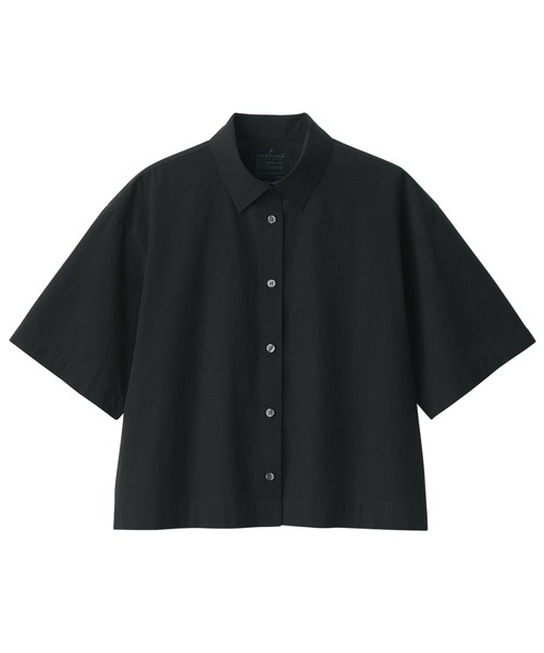 無印良品（ムジルシリョウヒン）の「婦人　涼感　ブロードレギュラーカラー半袖シャツ（シャツ/ブラウス・レディース・ブルー系9/ブラック/ブルー系5/ホワイト・XS/XL/L/M/S）」の16枚目の写真