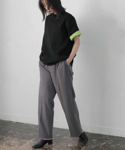 LIAN（リアン）の「袖バイカラーニットT(入荷禁止)（Tシャツ